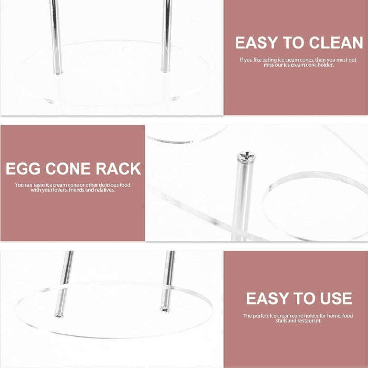 YX035 Acrylic Ice Cream Cone Rack Ice Cream Display Stand(Transparent)