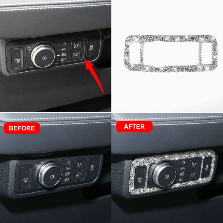 For Ford Mustang Mach E 2021 Car Headlight Switch Panel Diamond Decorative Sticker