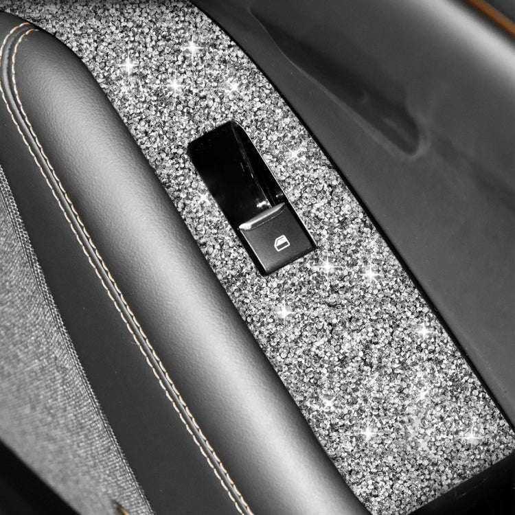 For Ford Mustang Mach E 2021 4 in 1 Car Window Lift Panel Diamond Decorative Sticker, Left Drive