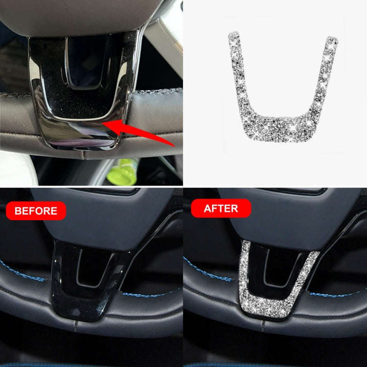 For Ford Mustang Mach E 2021 Car Steering Wheel Diamond Decorative Sticker