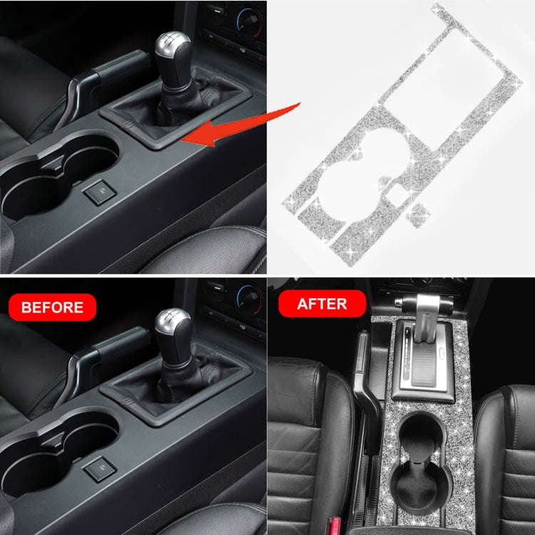 For Ford Mustang 2005-2009 Car Gear Panel Diamond Decorative Sticker, Left Drive