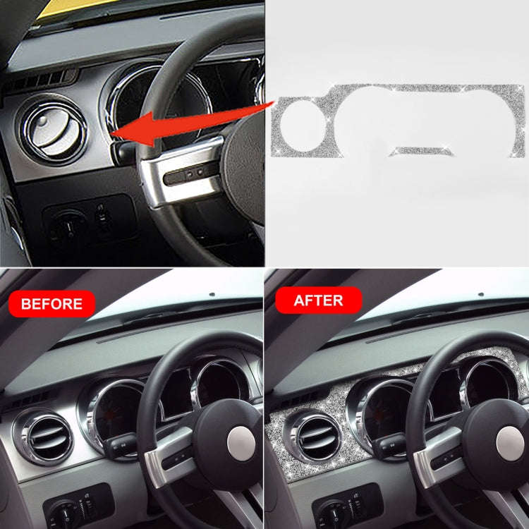For Ford Mustang 2005-2009 Car Dashboard Frame Diamond Decorative Sticker, Left Drive