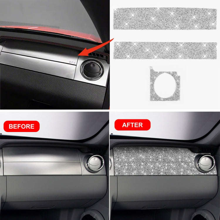 For Ford Mustang 2005-2009 Upper Part of Right Dashboard Diamond Decorative Sticker, Left Drive