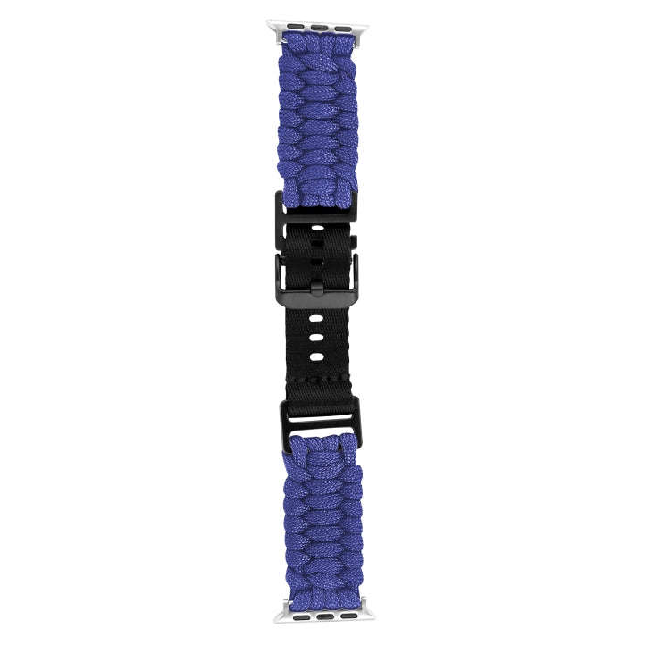 For Apple Watch 38mm Paracord Plain Braided Webbing Buckle Watch Band(Blue)