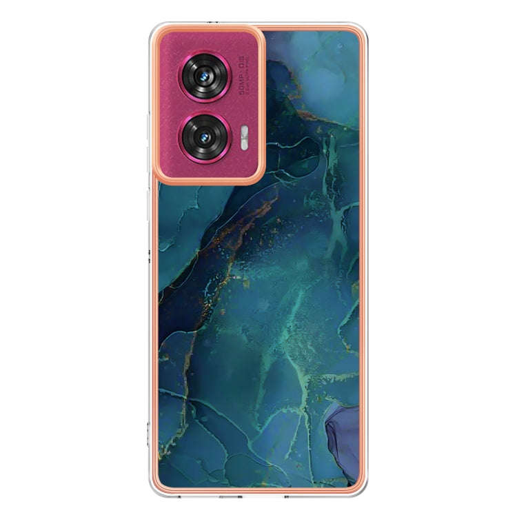 For Motorola Edge 50 Fusion Electroplating Marble Dual-side IMD Phone Case(Green 017)