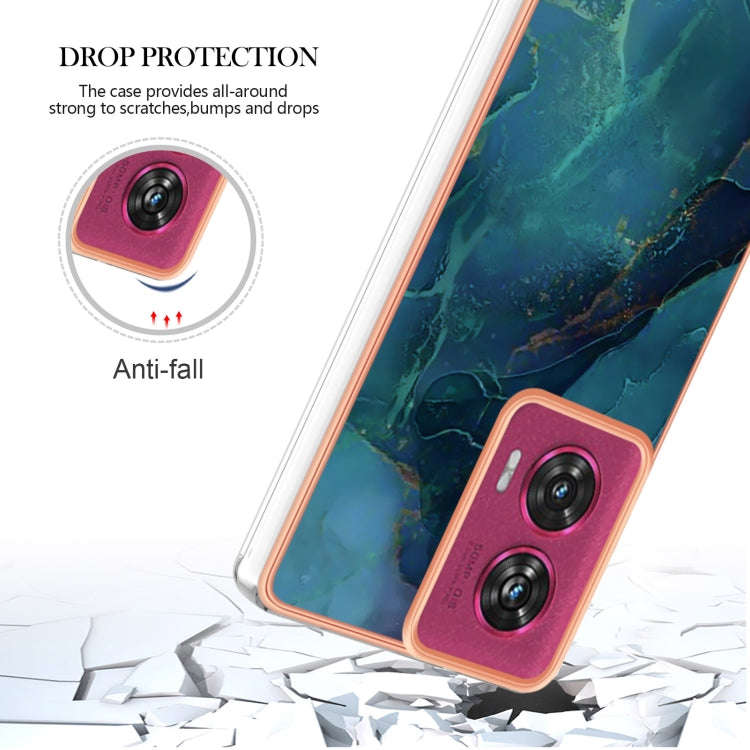 For Motorola Edge 50 Fusion Electroplating Marble Dual-side IMD Phone Case(Green 017)