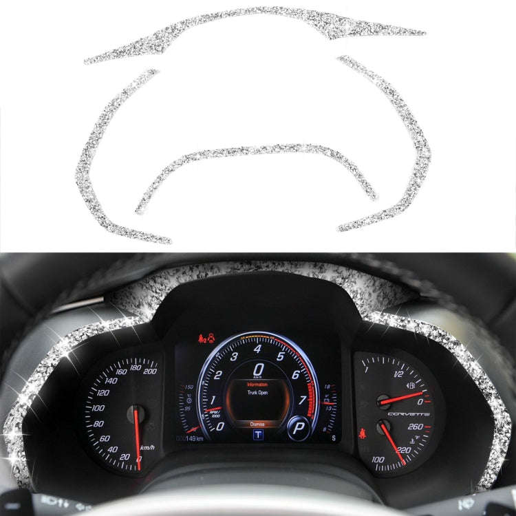 For Chevrolet Corvette C7 2014-2019 4 in 1 Car Dashboard Frame Diamond Decorative Sticker, Left D...