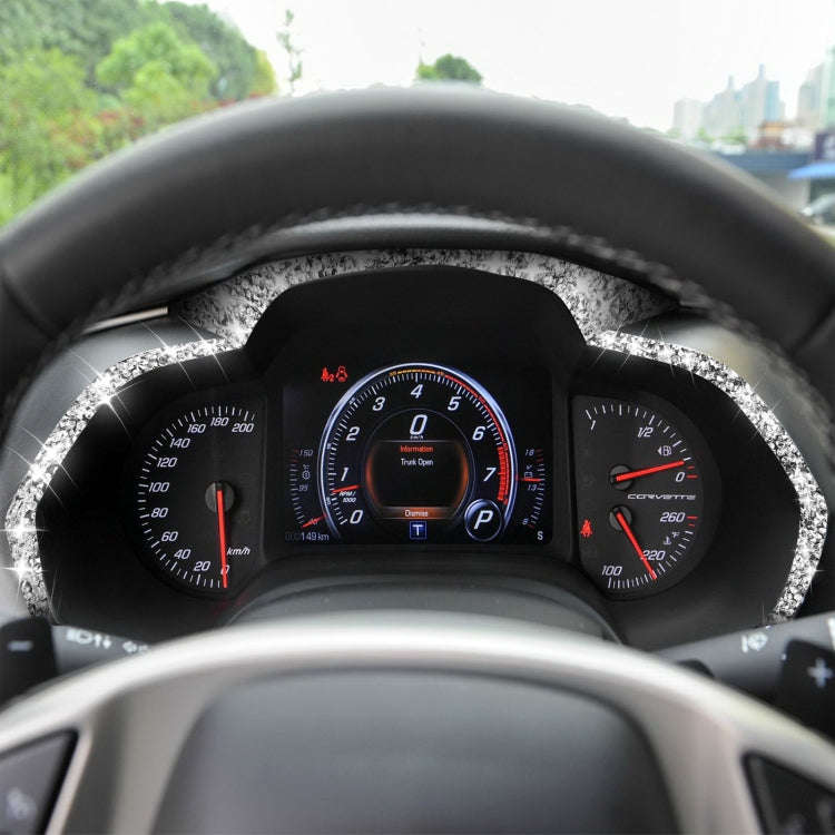 For Chevrolet Corvette C7 2014-2019 4 in 1 Car Dashboard Frame Diamond Decorative Sticker, Left D...