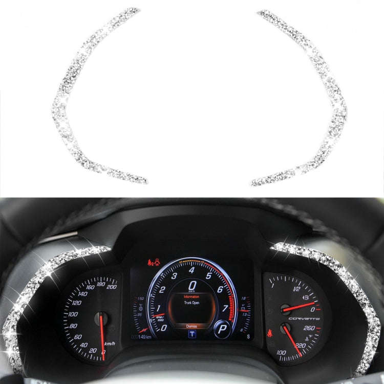 For Chevrolet Corvette C7 2014-2019 2 in 1 Car Dashboard Frame Diamond Decorative Sticker, Left D...