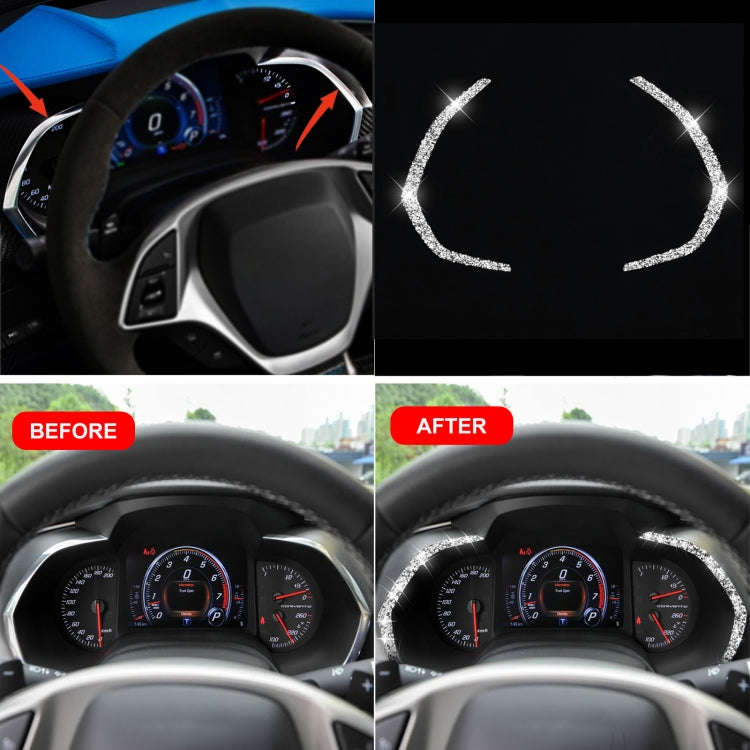 For Chevrolet Corvette C7 2014-2019 2 in 1 Car Dashboard Frame Diamond Decorative Sticker, Left D...