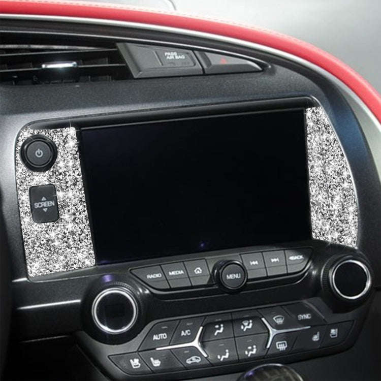 For Chevrolet Corvette C7 2014-2019 3 in 1 Car Navigate Panel Diamond Decorative Sticker, Left Drive