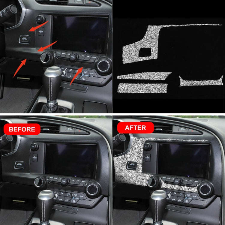 For Chevrolet Corvette C7 2014-2019 4 in 1 Car Central Control Panel Diamond Decorative Sticker, ...