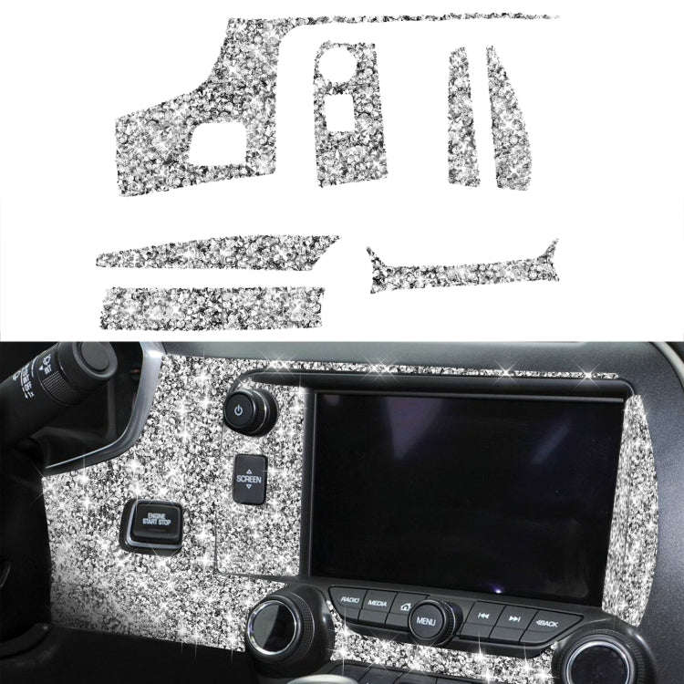 For Chevrolet Corvette C7 2014-2019 7 in 1 Car Central Control Panel Diamond Decorative Sticker, ...