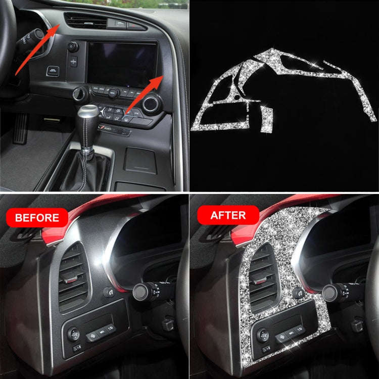 For Chevrolet Corvette C7 2014-2019 Car Left Air Outlet Panel Diamond Decorative Sticker, Left Drive