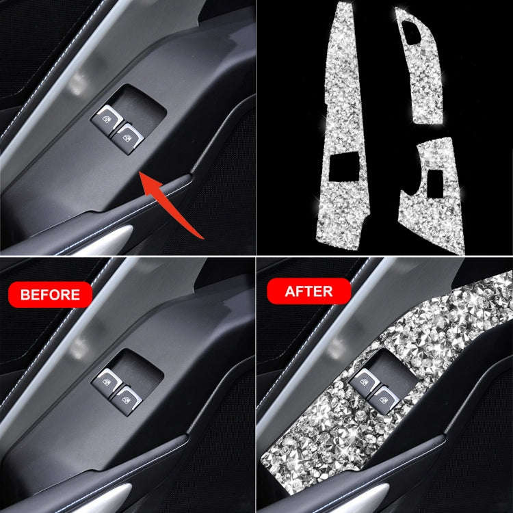 For Chevrolet Corvette C7 2014-2019 Car Door Button Panel Diamond Decorative Sticker, Left Drive