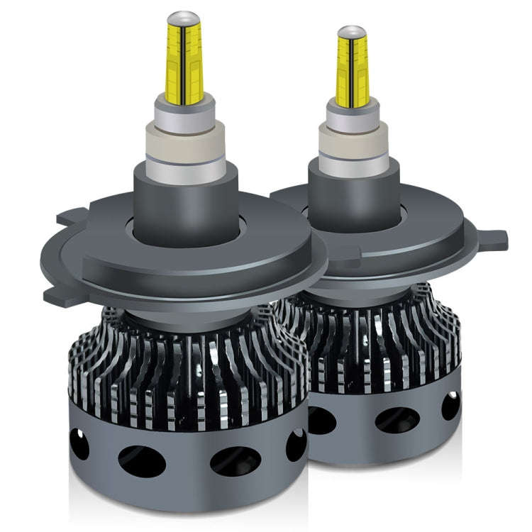 V1 1 Pair H4 55W 6000K 11000LM Car 6 Sides LED Headlight(Cool White)