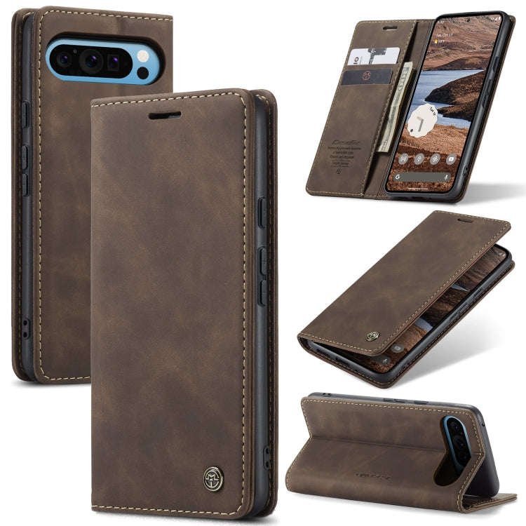 For Google Pixel 9 Pro XL CaseMe 013 Multifunctional Horizontal Flip Leather Phone Case(Coffee)