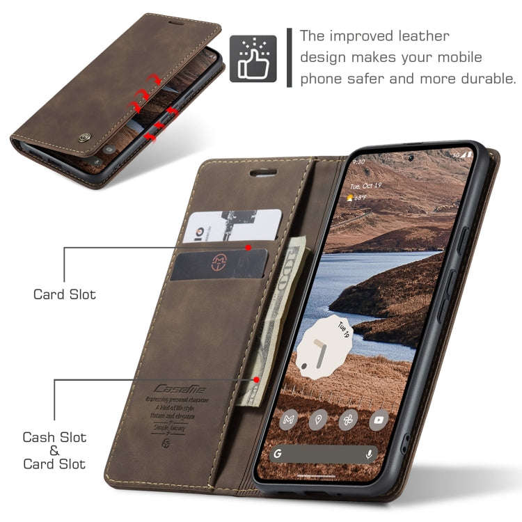 For Google Pixel 9 Pro XL CaseMe 013 Multifunctional Horizontal Flip Leather Phone Case(Coffee)
