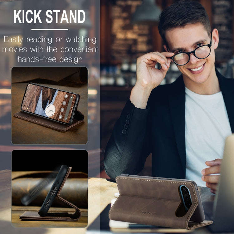For Google Pixel 9 Pro XL CaseMe 013 Multifunctional Horizontal Flip Leather Phone Case(Coffee)