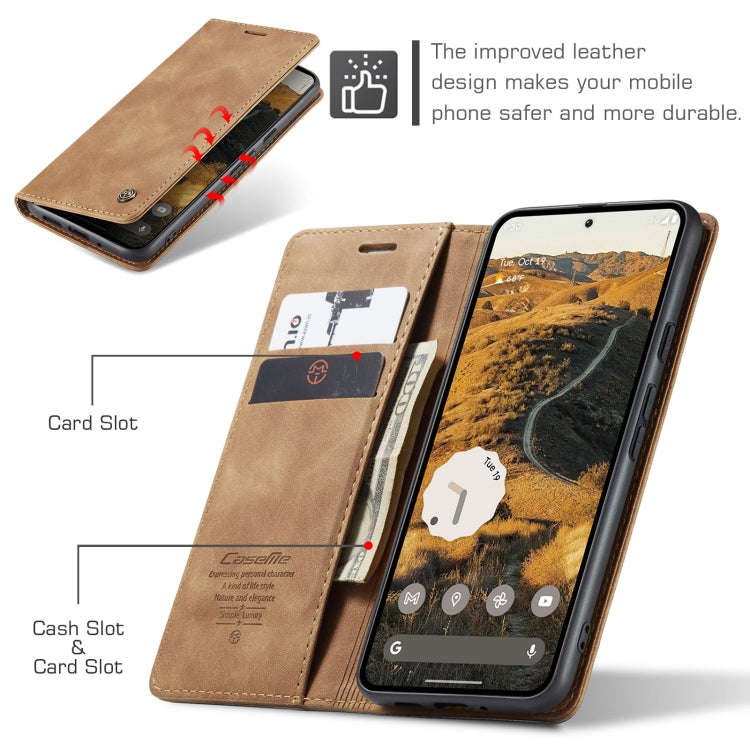 For Google Pixel 9 Pro XL CaseMe 013 Multifunctional Horizontal Flip Leather Phone Case(Brown)