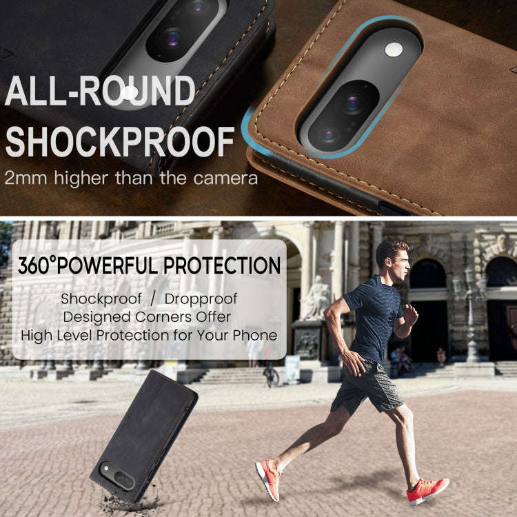 For Google Pixel 9 / 9 Pro CaseMe 013 Multifunctional Horizontal Flip Leather Phone Case(Coffee)
