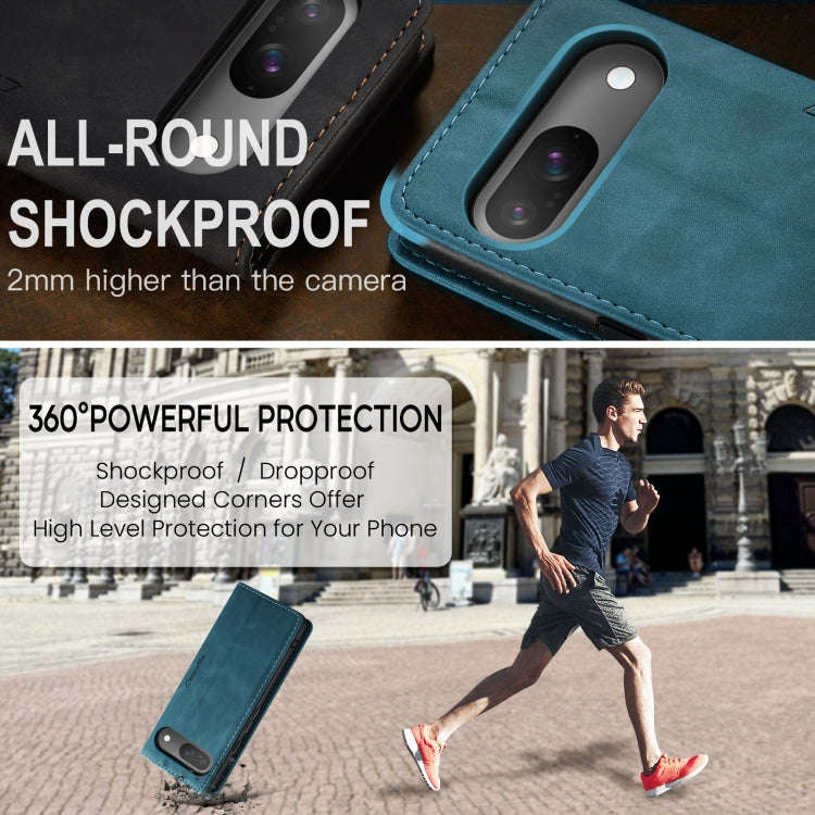 For Google Pixel 9 / 9 Pro CaseMe 013 Multifunctional Horizontal Flip Leather Phone Case(Blue)