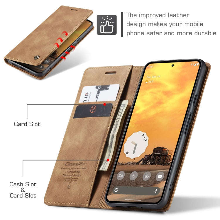 For Google Pixel 9 / 9 Pro CaseMe 013 Multifunctional Horizontal Flip Leather Phone Case(Brown)