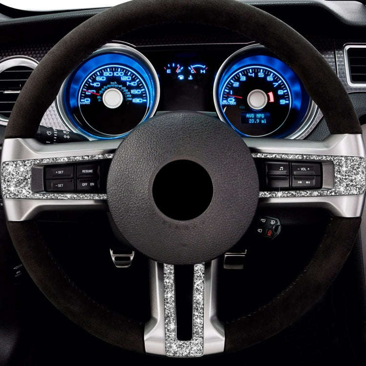 For Ford Mustang 2009-2013 3 in 1 Car Steering Wheel Diamond Decoration Sticker, Left Hand Drive