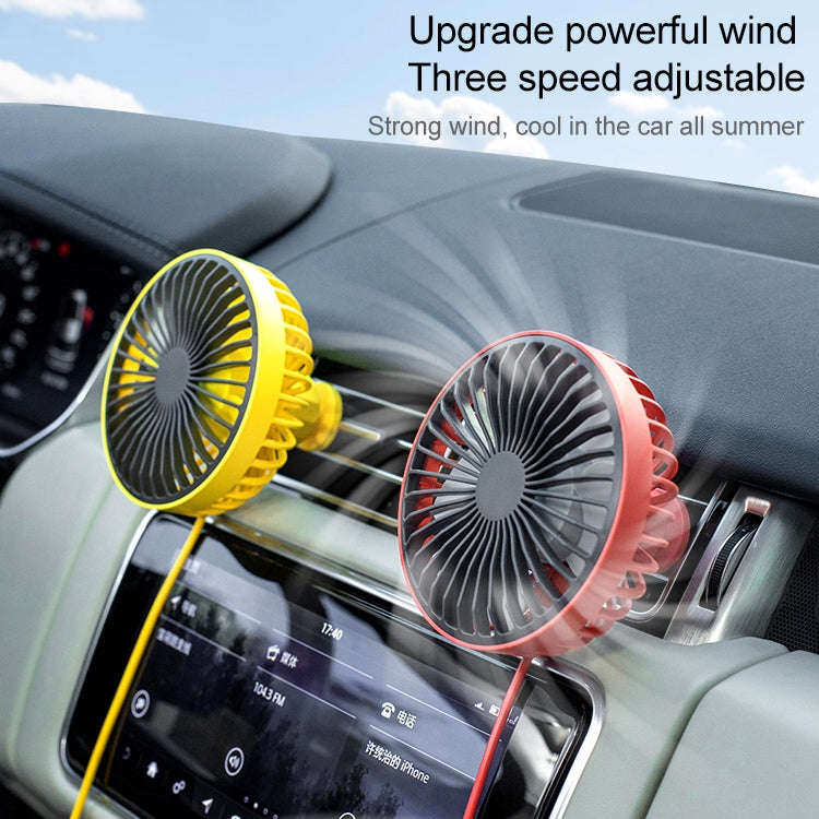 F829 Portable Car Air Outlet Electric Cooling Fan with LED Light(White)