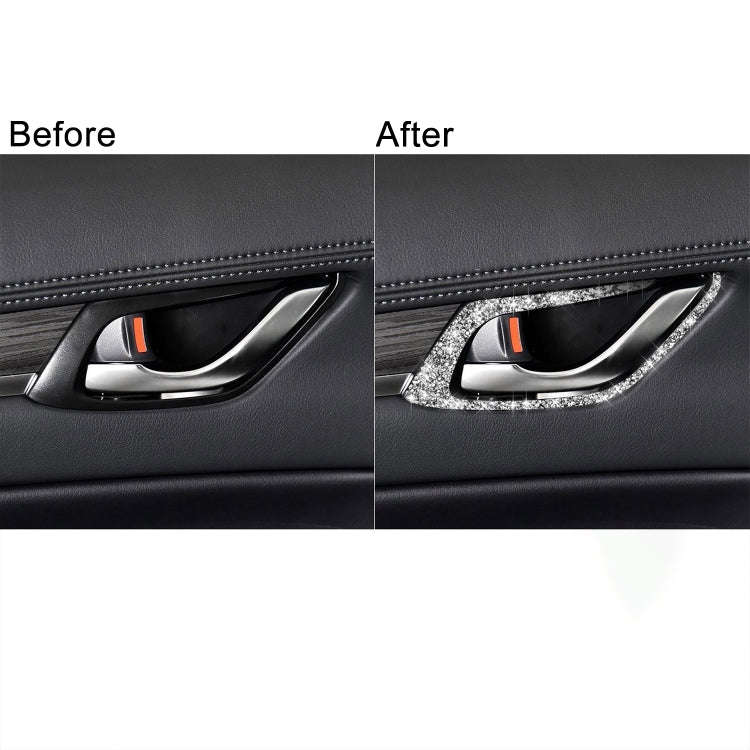 For Mazda CX-5 2017-2018 Car Interior Door Handle Diamond Decorative Sticker,Left and Right Drive...