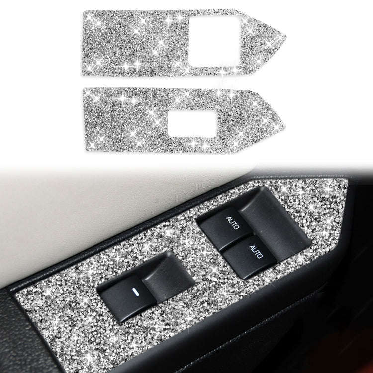 For Ford Mustang 2009-2013 3pcs Car Window Glass Lifter Panel Diamond Decoration Sticker, Left Ha...