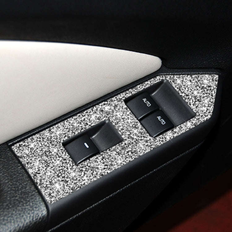 For Ford Mustang 2009-2013 3pcs Car Window Glass Lifter Panel Diamond Decoration Sticker, Left Ha...