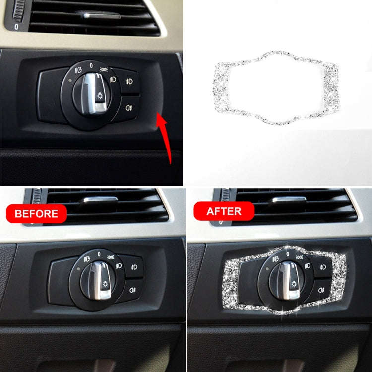 Car Headlight Switch Frame Diamond Decorative Sticker for BMW 3 Series E90 / E92 / E93 2005-2012,...