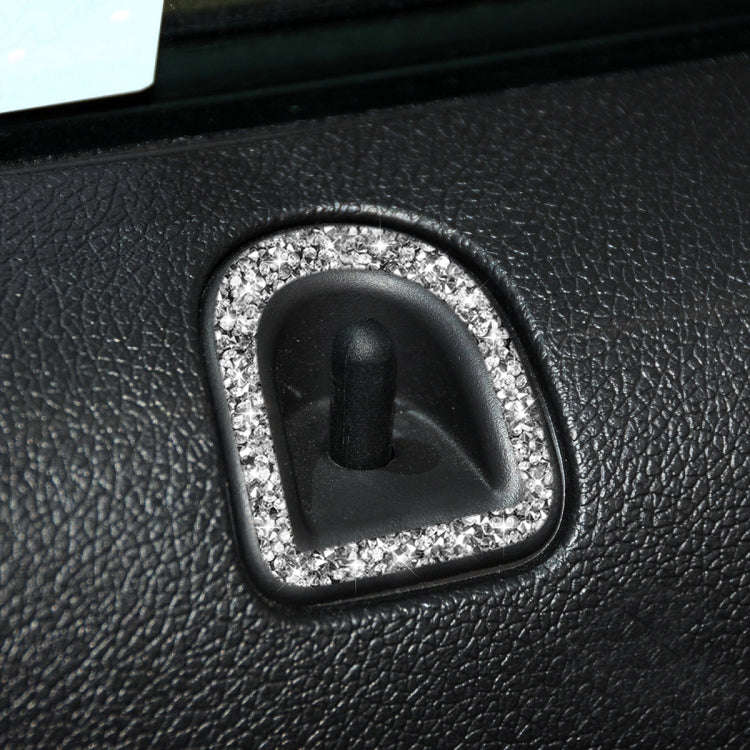 For Ford Mustang 2009-2013 2pcs Car Door Lock Frame Diamond Decoration Sticker, Left Hand Drive