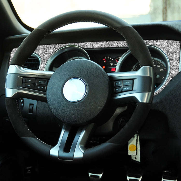 For Ford Mustang 2009-2013 3pcs Car Left Air Outlet Dashboard Diamond Decoration Sticker, Left Ha...
