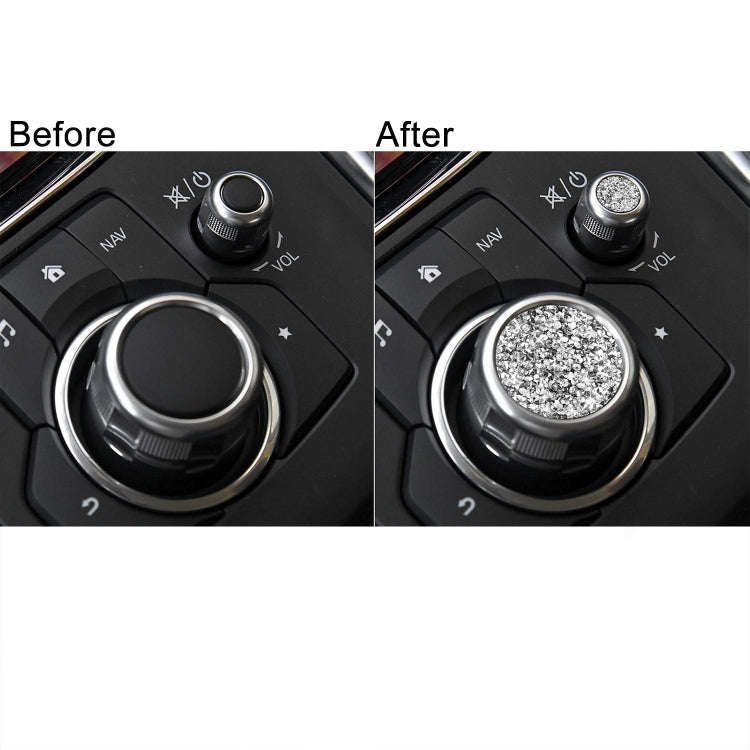 For Mazda3/6/CX-9/CX-5 Car Multimedia Button Diamond Decorative Sticker,Left and Right Drive Univ...