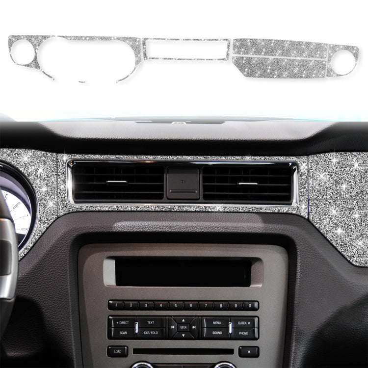 For Ford Mustang 2009-2013 7pcs Car Central Control Dashboard Diamond Decoration Sticker, Left Ha...
