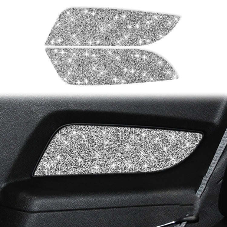 For Ford Mustang 2010-2012 2pcs Car Rear Door Panel Diamond Decoration Sticker, Left Hand Drive