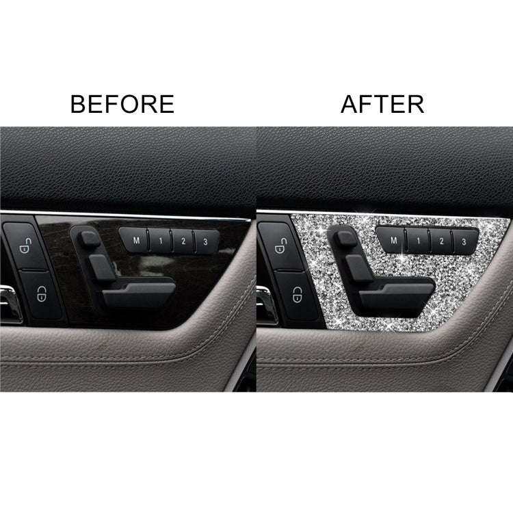 For Mercedes-Benz C-class W204 2007-2013 Car Seat Adjustment B Diamond Decorative Sticker, Left a...