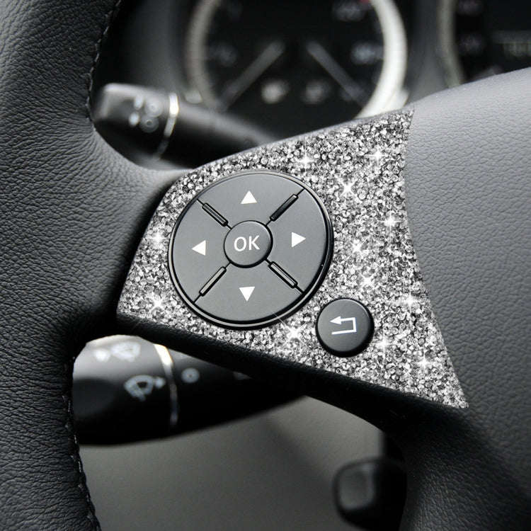 For Mercedes-Benz C-class W204 2007-2010 Car Steering Wheel Buttons Diamond Decorative Sticker, L...