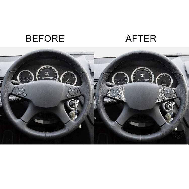 For Mercedes-Benz C-class W204 2007-2010 Car Steering Wheel Buttons Diamond Decorative Sticker, L...