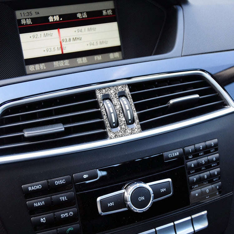 For Mercedes-Benz C-class W204 2011-2013 Car Middle Air Outlet Diamond Decorative Sticker, Left a...