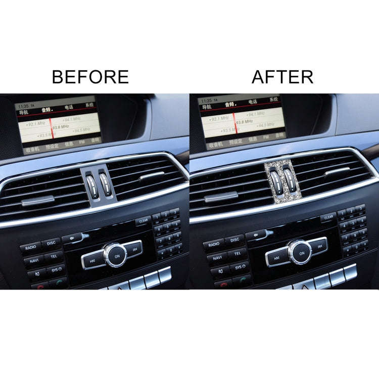 For Mercedes-Benz C-class W204 2011-2013 Car Middle Air Outlet Diamond Decorative Sticker, Left a...