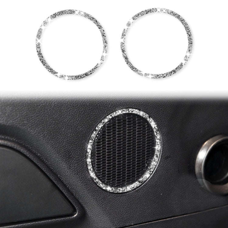 For Ford Mustang 2015-2020 Car Horn Circle Diamond Decoration Sticker, Left and Right Drive