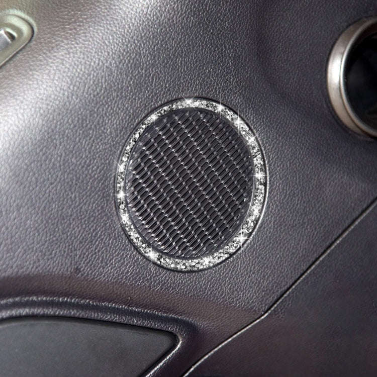 For Ford Mustang 2015-2020 Car Horn Circle Diamond Decoration Sticker, Left and Right Drive