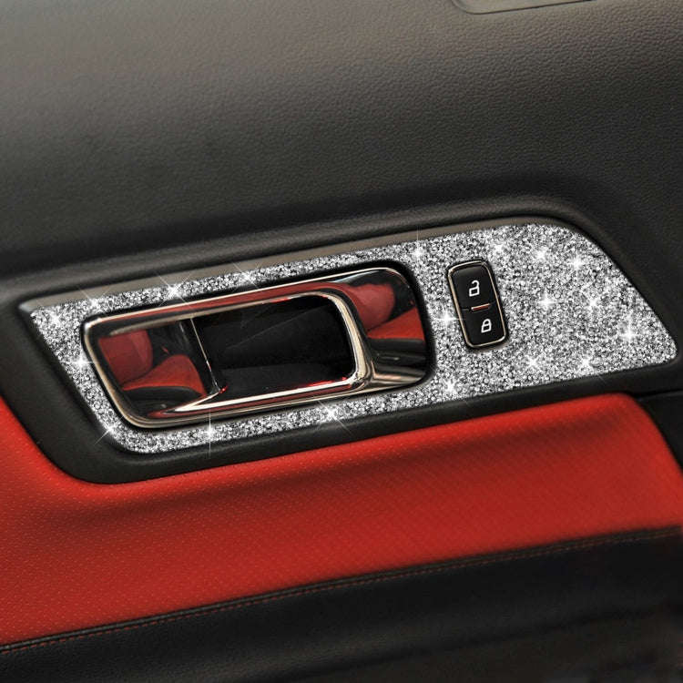 For Ford Mustang 2015-2020 Car Door Inner Handle Panel Diamond Decoration Sticker, Left and Right...