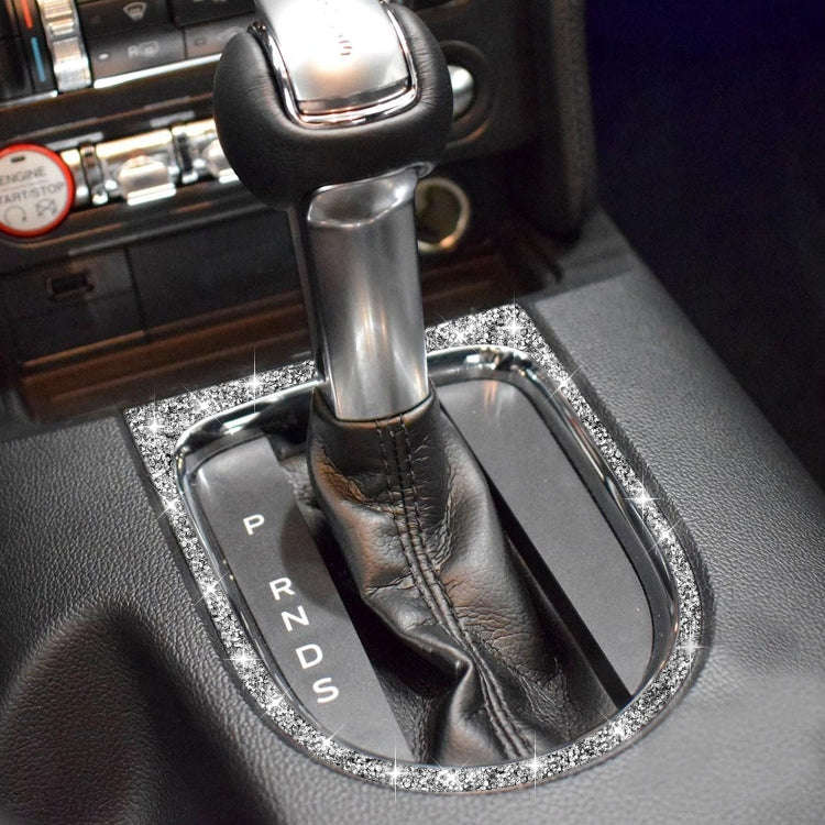 For Ford Mustang 2015-2020 Car Gear Shift Outer Ring Diamond Decoration Sticker, Left and Right D...