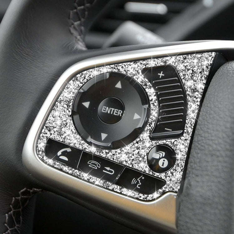 For Honda Civic 2016-2019 Car Steering Wheel Buttons High Configuration Diamond Decorative Sticke...