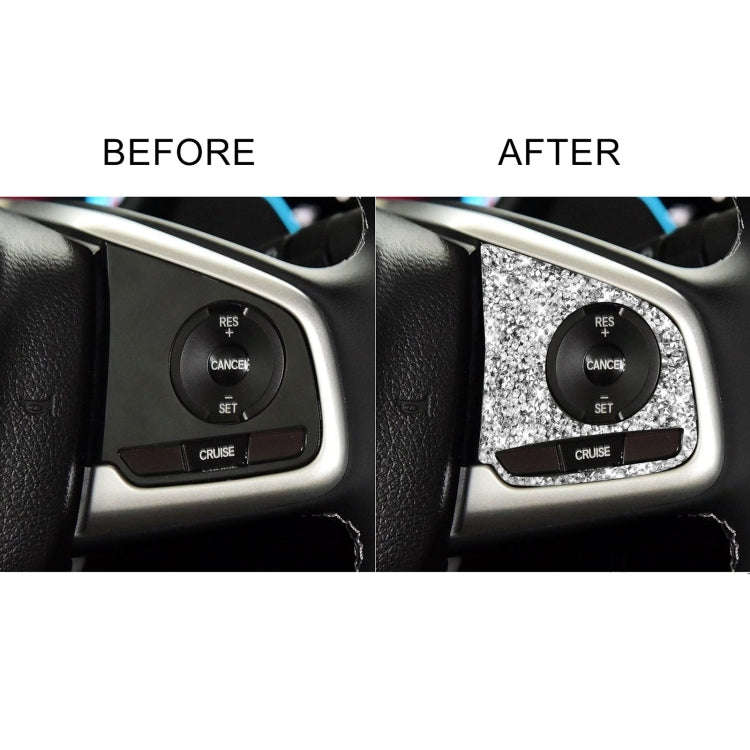For Honda Civic 2016-2019 Car Steering Wheel Buttons High Configuration Diamond Decorative Sticke...