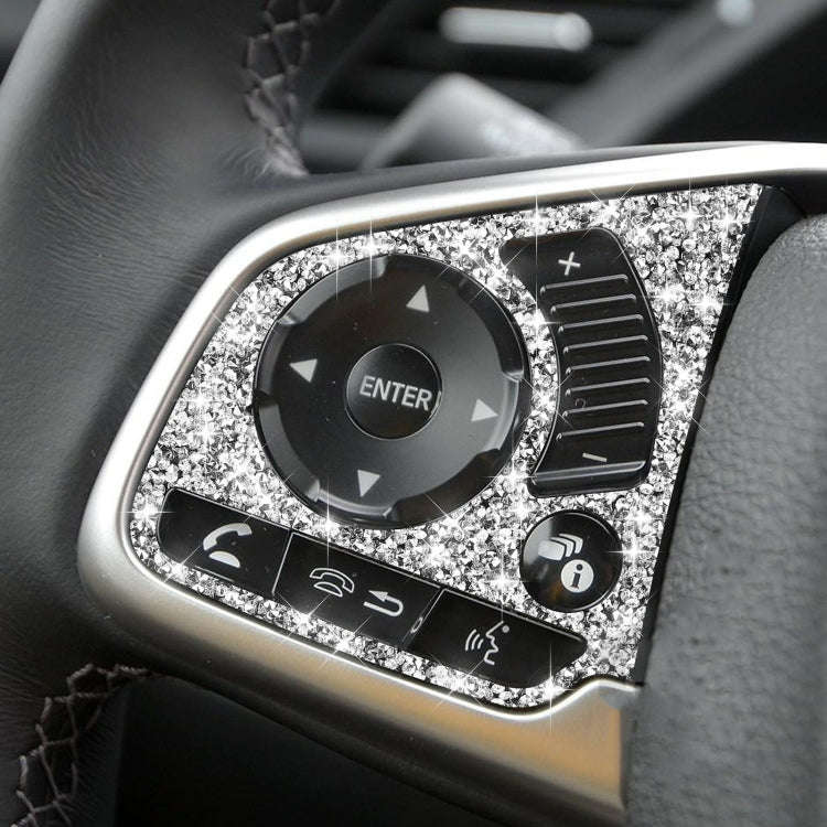 For Honda Civic 2016-2019 Car Steering Wheel Buttons Middle Configuration Diamond Decorative Stic...